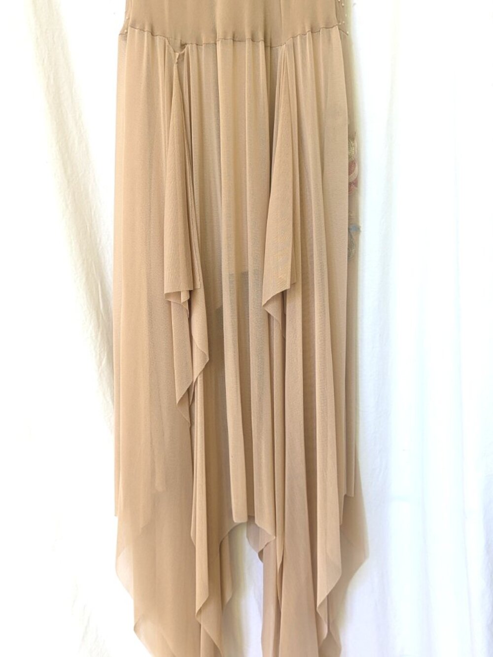 SUE WONG DRESS 8 NEVER WORN BLUSH PEACH MIDI TO TEA LENGTH WITH MATCHING SHAWL - Picture 5 of 13